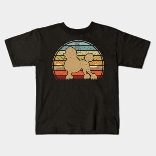 Brown Poodle Sunset Kids T-Shirt